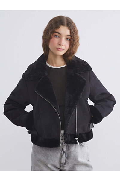 LC Waikiki Create Your Style from Uzg Store |   Biker Collar Women's Suede Look Coat