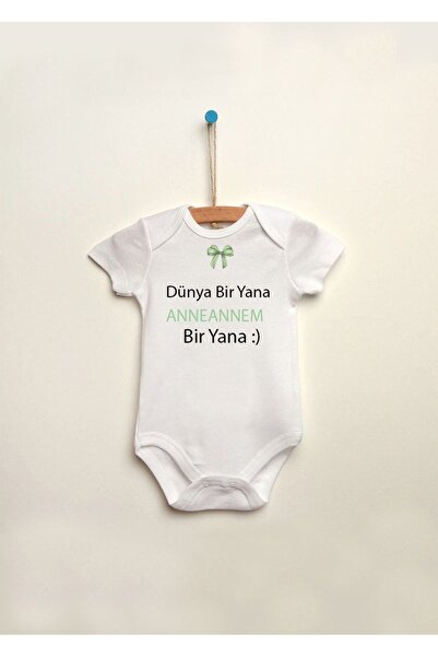 MODA بدلة أطفال قطنية 100% مطبوعة بعبارة 'العالم جنبًا إلى جنب، الجدة جنبًا إلى جنب' مع أزرار كبس