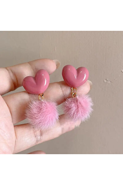 Fashionjewelery Pink Blossom-Heart Puff Earrings