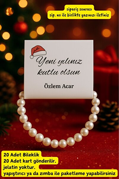 Emtory Home Yeni Yıl Hediyesi - 20 Adet Bileklik - Kişiye Özel Kart - Yılbaşı...