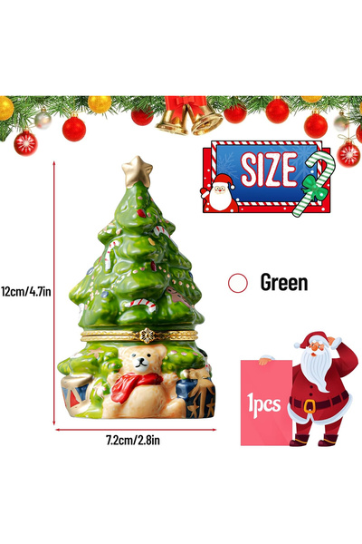 OEM Scented candle made of wax in a green fir tree-shaped case with a lid
