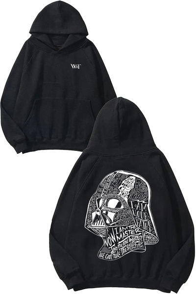 THEWERT Star Wars 5 Design Back Printed Black Hooded Sweatshirt