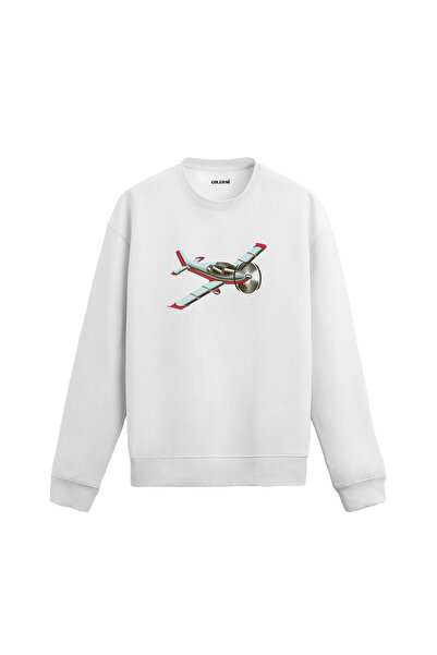 Colermi سويت شيرت مطبوع عليه طائرة ذات مروحة