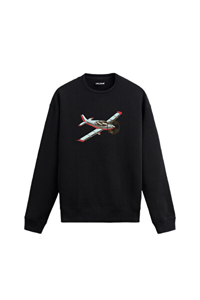 Colermi سويت شيرت مطبوع عليه طائرة ذات مروحة