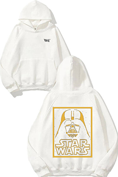 THEWERT Hanorac alb cu glugă cu imprimeu pe spate Star Wars Darth Vader 2