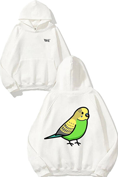 THEWERT Φούτερ με κουκούλα με στάμπα στην πλάτη με σχέδιο Lovebird 2