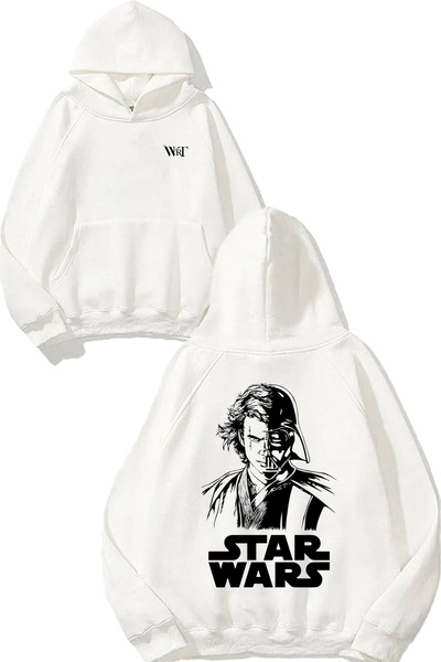 THEWERT Star Wars Darth Vader 4 Design Back Printed White Hooded Sweatshirt