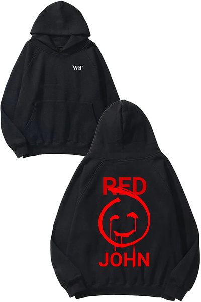 THEWERT Red John the Mentalist 2 Design Back Printed Black Hooded Sweatshirt