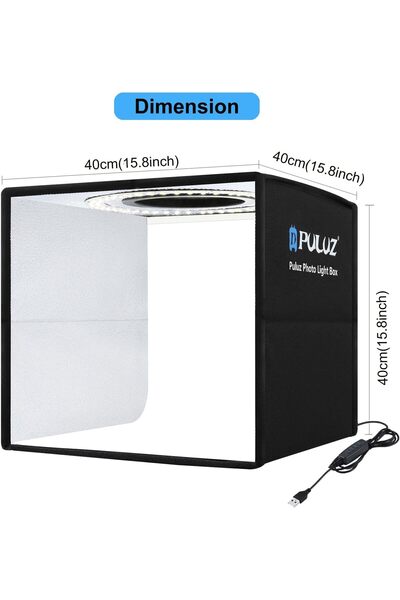 Newentor Foldable Light Box Studio for Photos, 40cm x 40cm with 96 LED Lights and 6 Colored Double-s