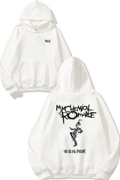 THEWERT My Chemical Romance 1 Design Back Printed White Hooded Sweatshirt