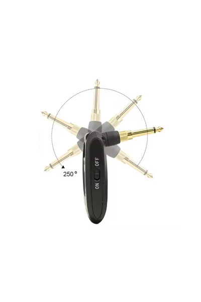 Anunnaki A10 Kablosuz Gitar Alıcı Verici 2.4GHz 6,35mm ve 3,5mm Jak, 250 Derece Döner Fiş