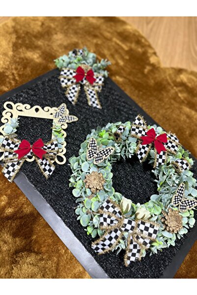 Marrone Kapı Süsü Paspas Priz Çerçevesi 3'lü Set