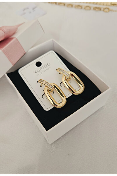 m mavi deniz accesories Stylish and Sparkling 14K Gold Color Rectangular Earrings – Xuping Earrings