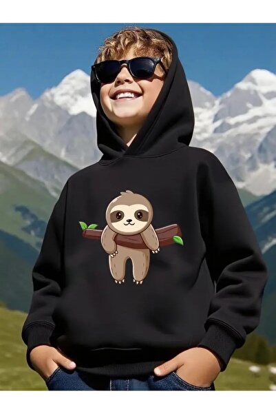 oneagılyazı Мързелива суитшърт с качулка и животински принт