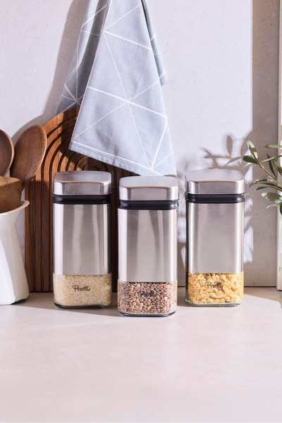 Perotti Cubic 3-Piece Storage Container and Jar Set
