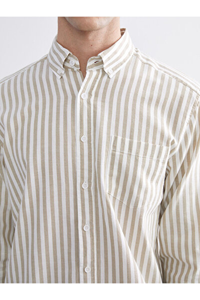 LC Waikiki Ανδρικό πουκάμισο με μακρυμάνικο ριγέ New Season Regular Fit