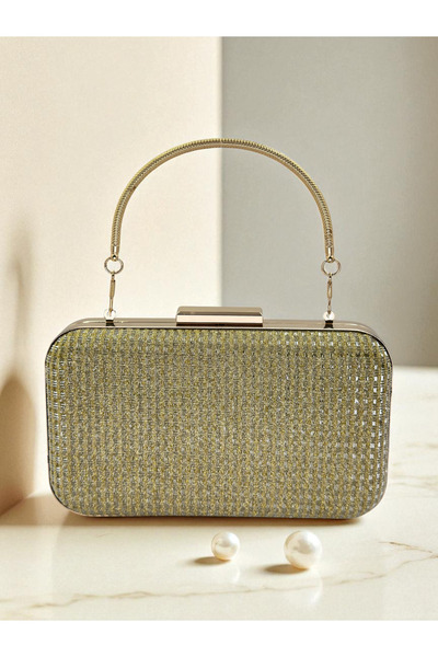 Wedding Fashion Gold Gold Color Glitter Wire Wrapping Women's Evening Dress Bag Wedding Engagement Graduation