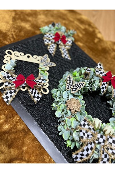 Marrone Kapı Süsü Paspas Priz Çerçevesi 3'lü Set