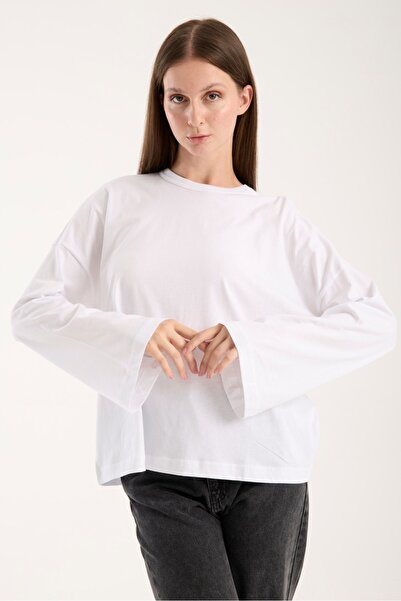 G-FOX Women's Oversize 100% Cotton Knit Blouse – Comfortable Fit and Modern Design 3011