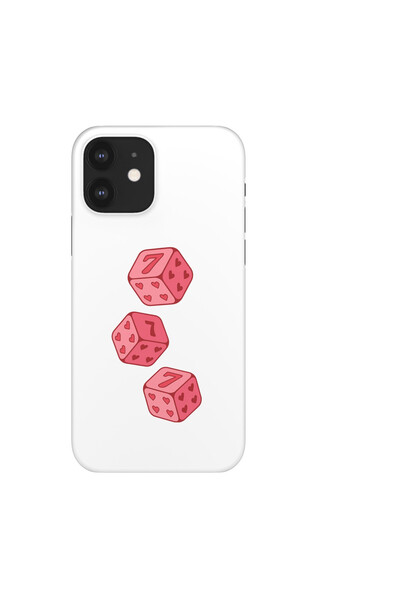 HyperAge iPhone 12 / 12 Pro Case Love Jackpot Design Printed Velvet Inside Launch Cover Dice & Heart Pattern
