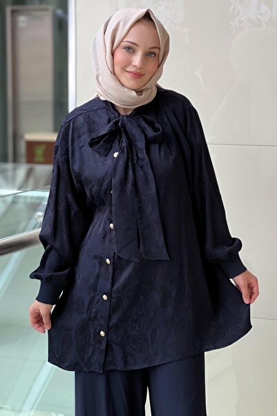 Ghisa Shawl Collar Patterned Shirt and Pants Set