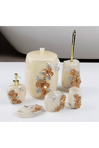 AROW Çırağan Home Polyester 6 Parça Banyo Takımı