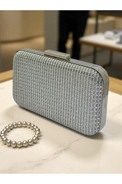 Wedding Fashion Silver Gray Color Glitter Wire Wrapping Women Evening Dress Bag Wedding Engagement Graduation