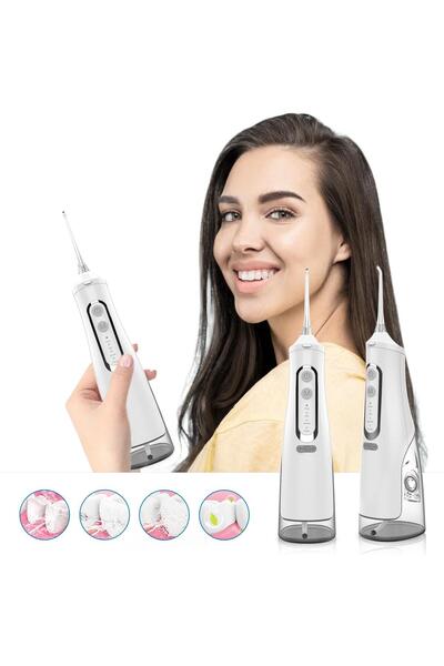 DrKala Irigator Oral Profesional, Dus Bucal Portabil, 4 Programe, Memorie, Pulsatii, 4 Duze, Alb