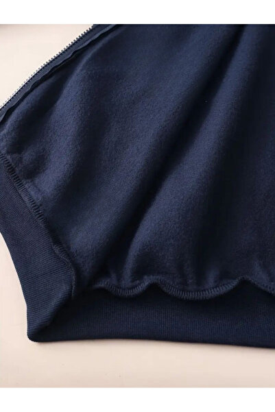 Baxia 2 Lİ PAKET Kız-erkek Çocuk DÜZ RENK Baskısız Kapşonlu Hırka Sweatshirt LACİVERT RENK