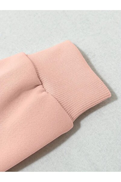 buendiakids Kız Çocuk Pembe-Siyah/ Kitap Capybara Baskılı Kapşonlu Sweatshirt-Boru Paça Pantolon Takım