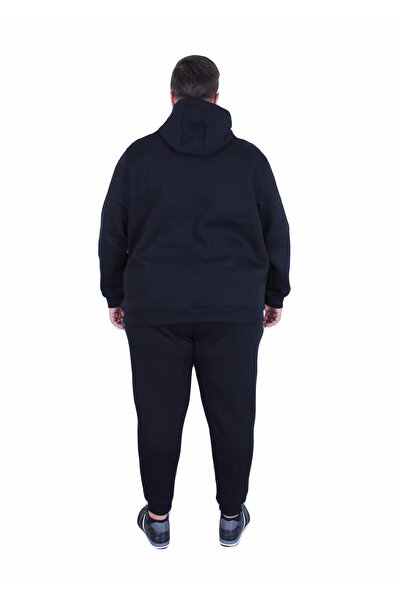 MocGrande Мъжки спортен екип с три слоя, голям размер, Париж TK25609 ЧЕРЕН