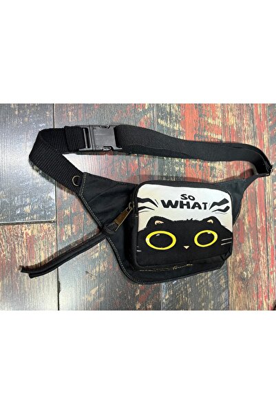 Street Bag Ethnic Authentic Cat Pattern Casual Travel Waist Bag Multi-Pocket Water Resistant Waterproof