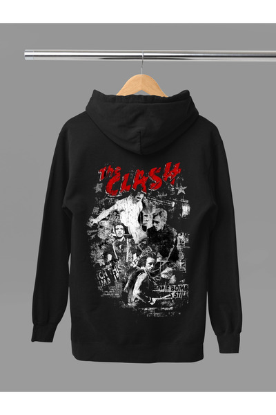 MAGORS The Clash Printed Cotton Long Sleeve Ribbed 3-Ply Hooded Rock Sweatshirt