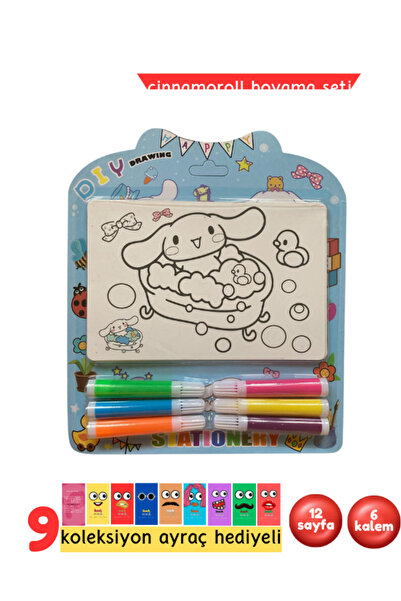Pembe Yayınevi Cinnamoroll Boyama Seti - Çocuklar İçin Boyama Kartları