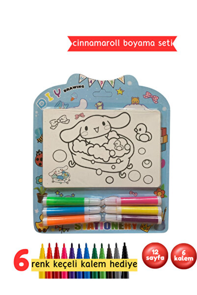 Pembe Yayınevi Cinnamoroll Boyama Seti - Çocuklar İçin Boyama Kartları