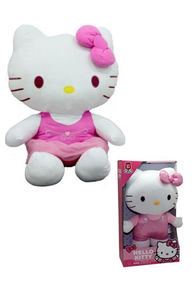 Genel Markalar PELÜŞ OYUNCAK KARAKTER HELLO KİTTY PEMBE ELBİSELİ KURDELELİ 50 CM