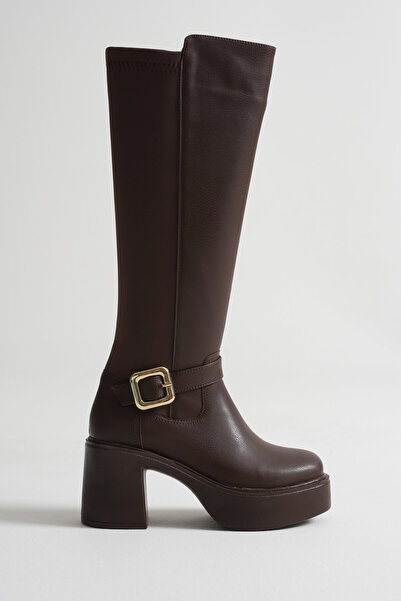 Zerenyus Woly Premium Women's Daily Acı Brown Buckle Boots