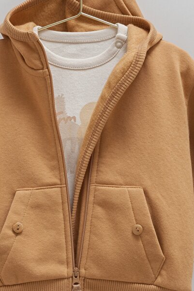 Caramell Baby Boy Set 3 Threaded Ribbed 3-Piece Baby Set 3-24 Months