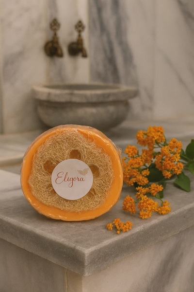 Eligora Doğal Zeytinyağlı Kabak Lifli Amber Duş Sabunu