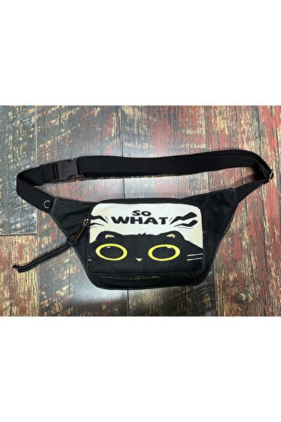 Street Bag Ethnic Authentic Cat Pattern Casual Travel Waist Bag Multi-Pocket Water Resistant Waterproof