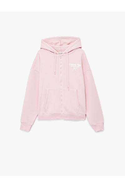 Koton Oversize mikina s kapucí a detaily kapsy na zip na zadní straně