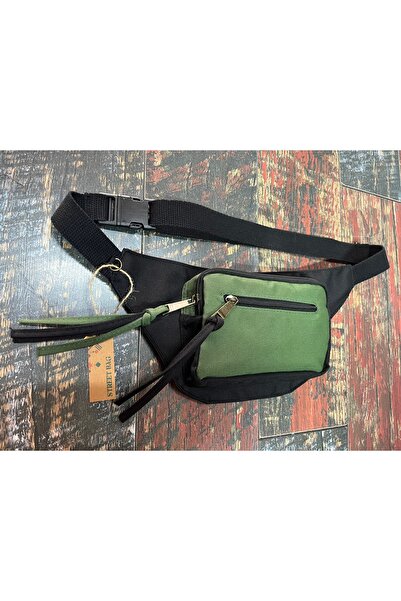 Street Bag Solid Color Waterproof Canvas Waist Bag Daily Travel Use