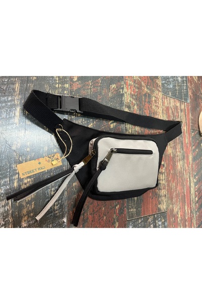 Street Bag Solid Color Waterproof Canvas Waist Bag Daily Travel Use