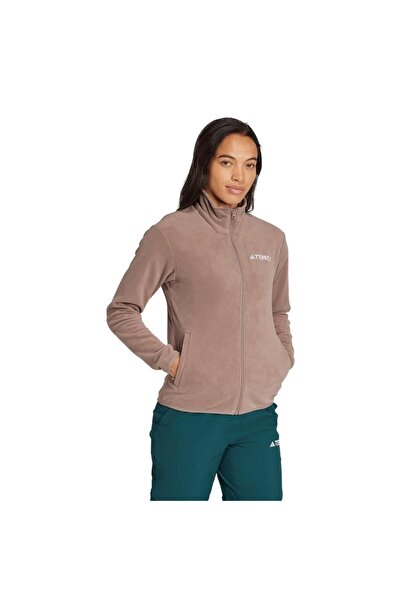 adidas Γυναικείο Καφέ Μπουφάν W MT ESS FZ FL JM3112