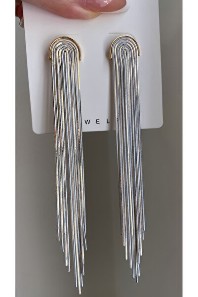 luxyansımalar Sparkling Long Earrings with Dangle