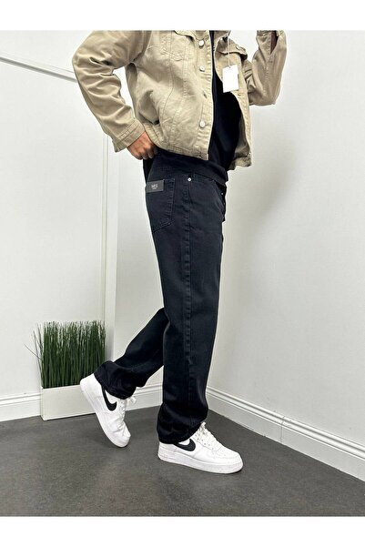 Gambocci Men's Baggy Wide Fit Long Wide High Waist Jeans