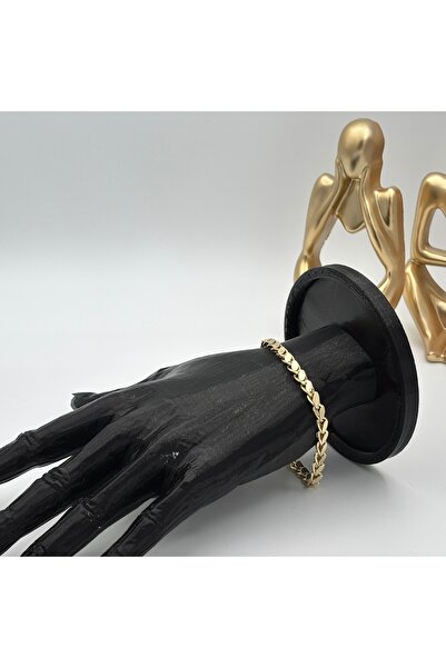 Ps Klasik Altın Düz Zincir Bileklik