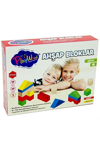 Play Wood 29 Pieces Wooden Blocks