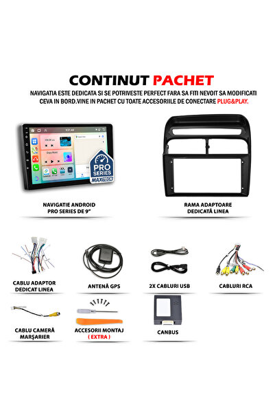 MaxTech Navigatie Fiat Linea / Grande Punto / Evo 2007-2012 dedicata, 4 GB Ram 64 GB Rom OctaCore, Carplay