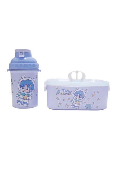 Generic Lunch box with accessories: water bottle, spoon and fork